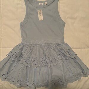 Gap Kids Girls Eyelet Tiered Tank Dress - Size Small (6/7)